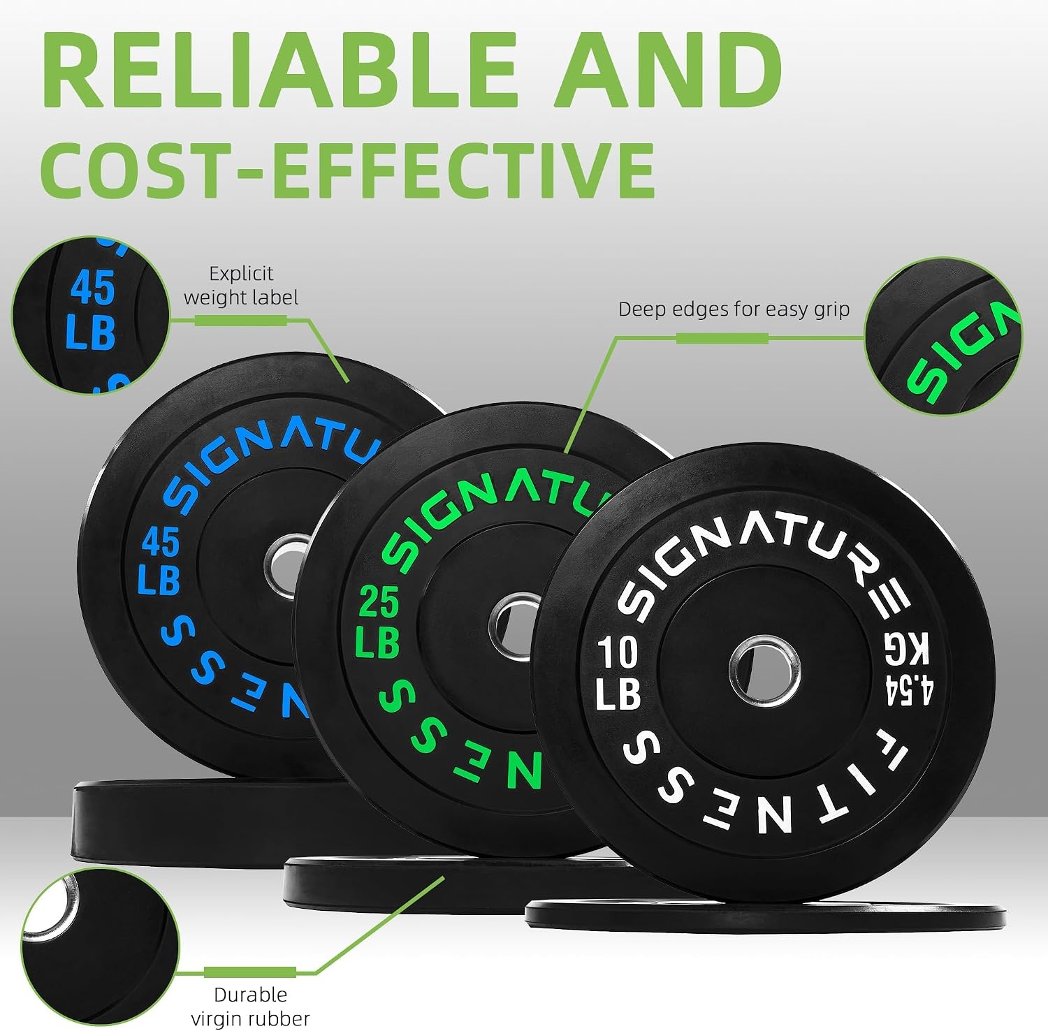 image:imageFitvids 2Inch Olympic Rubber Weight Plates Sets Bumper Plates Set Barbell for Strength Training 160370 Lbs Multiple OptionsColored