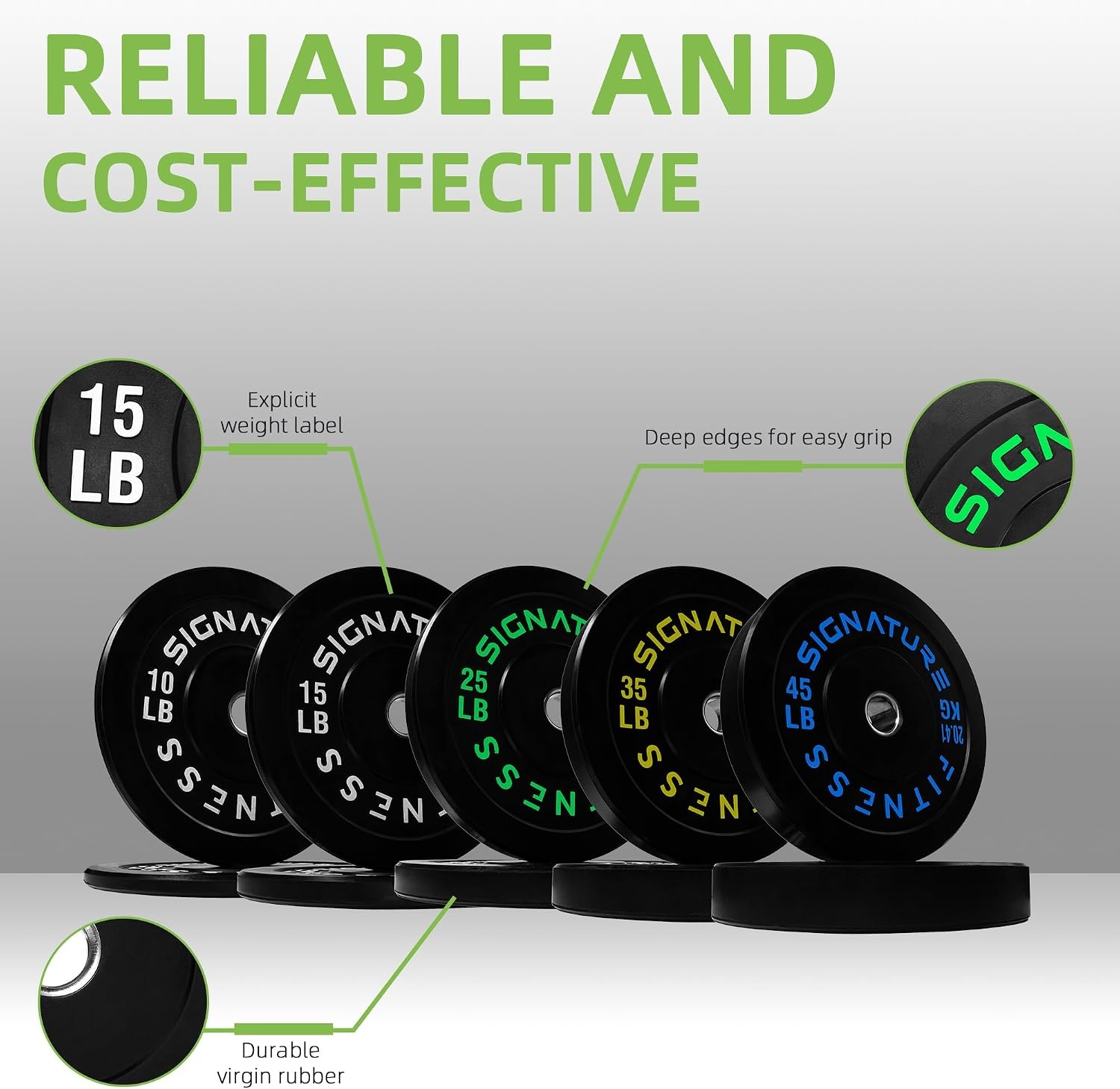 image:imageFitvids 2Inch Olympic Rubber Weight Plates Sets Bumper Plates Set Barbell for Strength Training 160370 Lbs Multiple OptionsColored