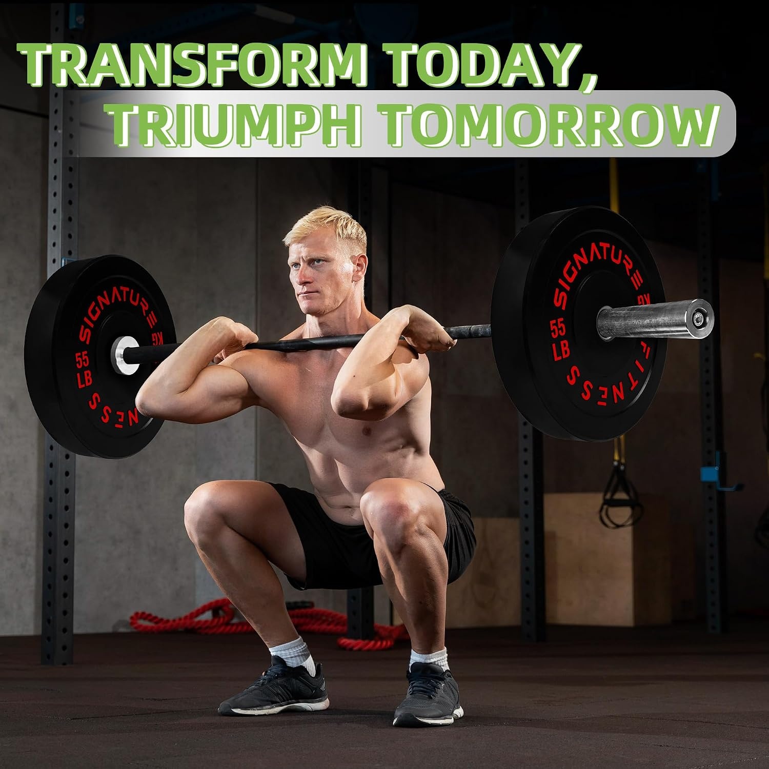 image:imageFitvids 2Inch Olympic Rubber Weight Plates Sets Bumper Plates Set for Strength Training 50370 Lbs Multiple OptionsColored