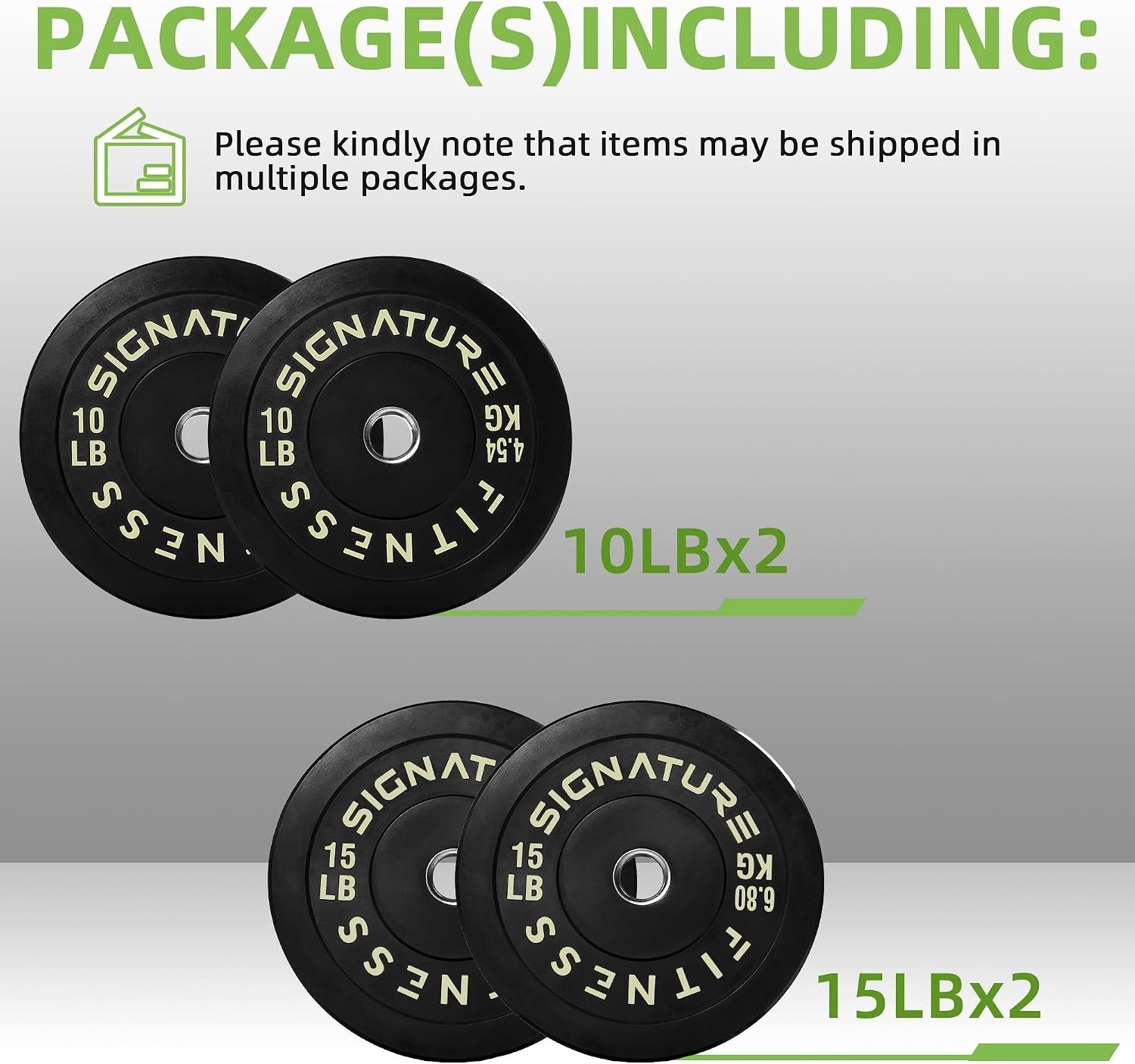 image:imageFitvids 2Inch Olympic Rubber Weight Plates Sets Bumper Plates Set for Strength Training 50370 Lbs Multiple OptionsColored