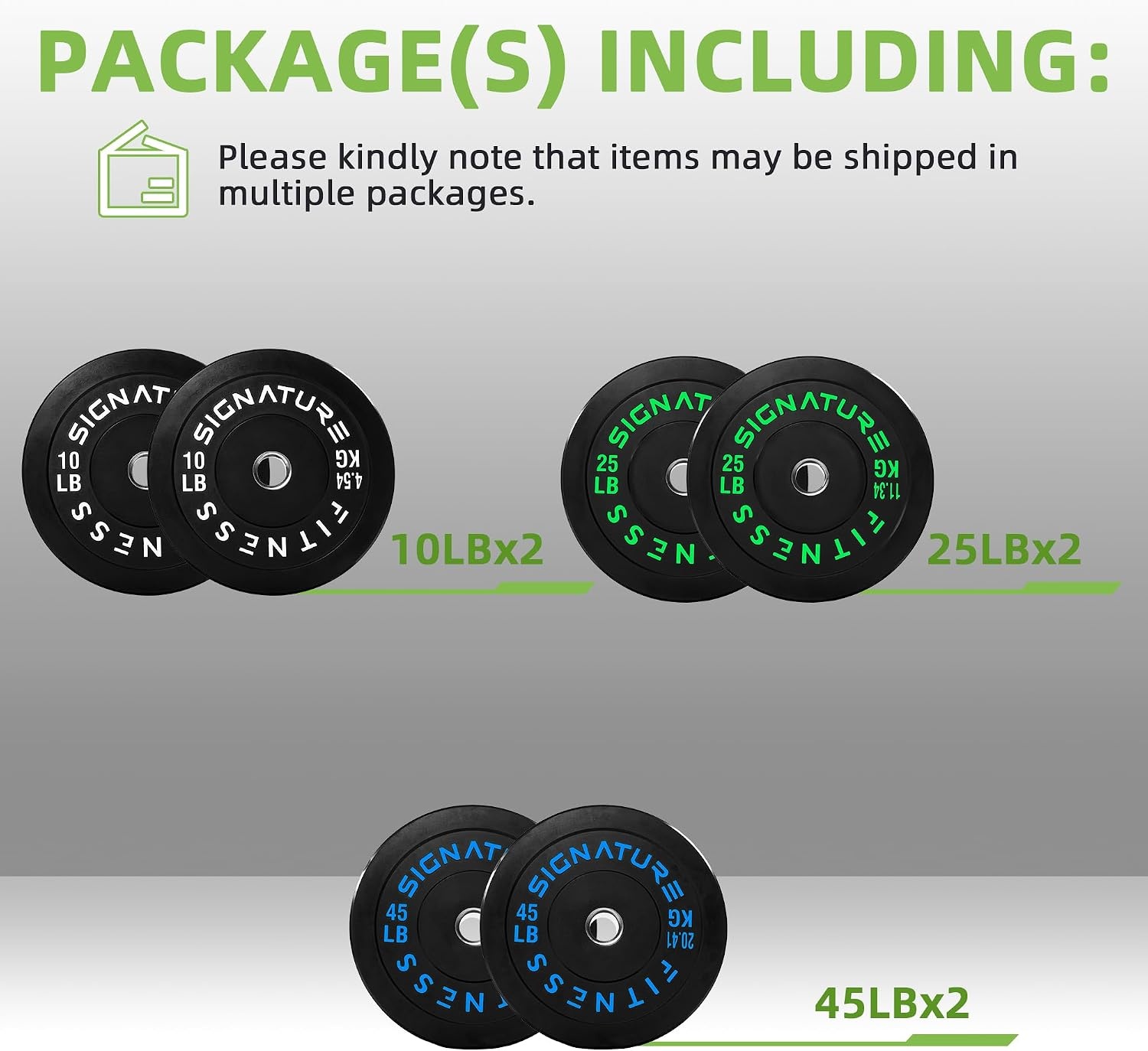 image:imageFitvids 2Inch Olympic Rubber Weight Plates Sets Bumper Plates Set for Strength Training 50370 Lbs Multiple OptionsColored