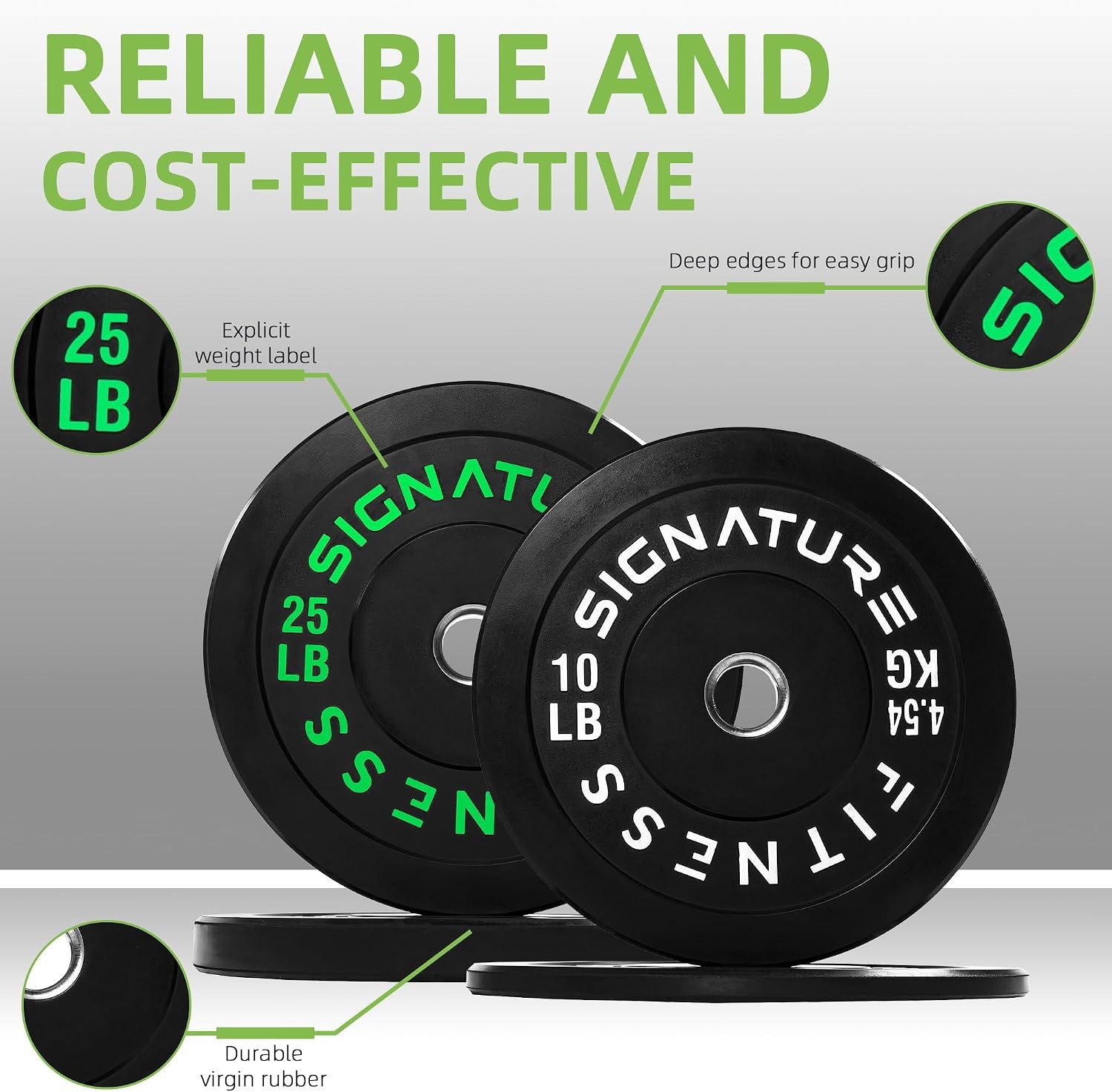 image:imageFitvids 2Inch Olympic Rubber Weight Plates Sets Bumper Plates Set for Strength Training 50370 Lbs Multiple OptionsColored