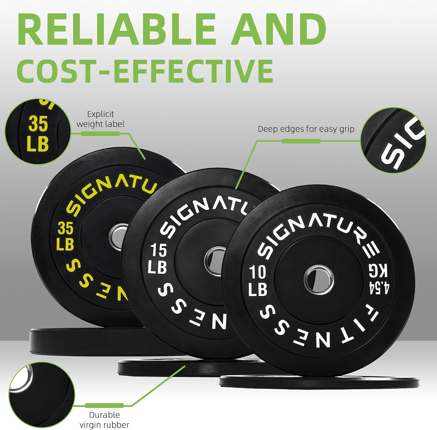 image:imageFitvids 2Inch Olympic Rubber Weight Plates Sets Bumper Plates Set for Strength Training 50370 Lbs Multiple OptionsColored