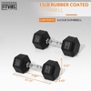 image:imageFitvids Hex Dumbbells Rubber Coated Hand Weights for Exercises and Fitness Home Gym 550 LB Pair15LBS Pair