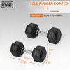 image:imageFitvids Hex Dumbbells Rubber Coated Hand Weights for Exercises and Fitness Home Gym 550 LB Pair20LBS Pair