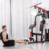 image:imageFitvids Home Gym Equipment Multifunctional Full Body Workout Weight Machine Station with Weight Stack All in One Exercise Equipment with Pulley System amp Seated Rowing for Home Gym Strength TrainingBlack