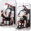 image:imageFitvids Home Gym Equipment Multifunctional Full Body Workout Weight Machine Station with Weight Stack All in One Exercise Equipment with Pulley System amp Seated Rowing for Home Gym Strength TrainingBlack