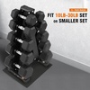 image:imageFitvids Rubber Coated Hex Dumbbell Set with Storage Rack 100150200550 LB Hand Weight Set with AntiSlip Grip for Home Gym200LBS Set