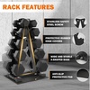 image:imageFitvids Rubber Coated Hex Dumbbell Set with Storage Rack 100150200550 LB Hand Weight Set with AntiSlip Grip for Home Gym200LBS Set