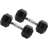 image:imageFitvids Rubber Coated Hex Dumbbell Set with Storage Rack 100150200550 LB Hand Weight Set with AntiSlip Grip for Home Gym20LB Pair