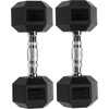 image:imageFitvids Rubber Coated Hex Dumbbell Set with Storage Rack 100150200550 LB Hand Weight Set with AntiSlip Grip for Home Gym20LB Pair
