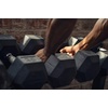 image:imageFitvids Rubber Coated Hex Dumbbell Set with Storage Rack 100150200550 LB Hand Weight Set with AntiSlip Grip for Home GymDumbbell 15LBS Pair
