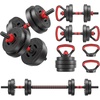 image:imageFitvids Adjustable Dumbbell Set 4060LBS Free Weight Set MultiFunctional Portable Changeable Dumbbell Barbell Kettlebell Set for Home Multiple Style40LBS Set  4in1