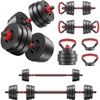 image:imageFitvids Adjustable Dumbbell Set 4060LBS Free Weight Set MultiFunctional Portable Changeable Dumbbell Barbell Kettlebell Set for Home Multiple Style60LBS Set  4in1