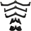 image:imageFitvids LAT Pulldown Attachments 5 Pieces Cable Machine Rowing Bar Set Back Bicep Curl Tricep Lat Pull Down Strength Training Handles Home Gym Fitness Cable Attachments with NonSlip Rubber CoatingBlack