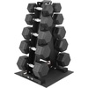 image:imageFitvids Rubber Coated Hex Dumbbell Set with Storage Rack 100150200550 LB Hand Weight Set with AntiSlip Grip for Home Gym200LBS Set