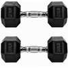 image:imageFitvids Rubber Coated Hex Dumbbell Set with Storage Rack 100150200550 LB Hand Weight Set with AntiSlip Grip for Home Gym20LB Pair