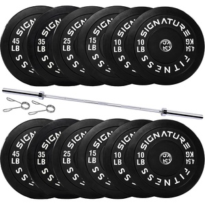 image:imageFitvids 2Inch Olympic Rubber Weight Plates Sets Bumper Plates Set with Barbell for Strength Training