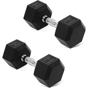 image:imageFitvids Hex Dumbbells Rubber Coated Hand Weights for Exercises and Fitness Home Gym 550 LB Pair20LBS Pair