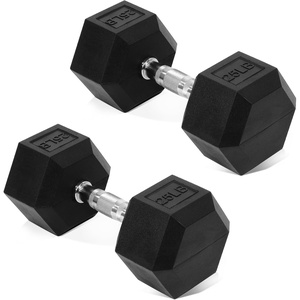 image:imageFitvids Hex Dumbbells Rubber Coated Hand Weights for Exercises and Fitness Home Gym 550 LB Pair25LBS Pair