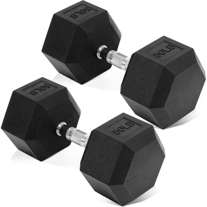image:imageFitvids Hex Dumbbells Rubber Coated Hand Weights for Exercises and Fitness Home Gym 550 LB Pair50LBS Pair