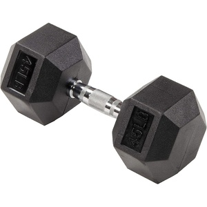 image:imageFitvids Hex Dumbbells Rubber Coated Hand Weights for Exercises and Fitness Home Gym 550 LB PairSingle  45LBS