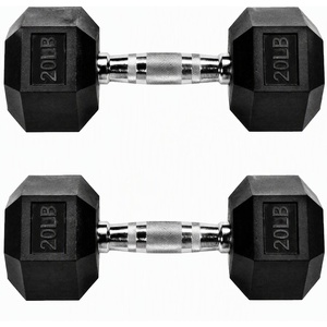 image:imageFitvids Rubber Coated Hex Dumbbell Set with Storage Rack 100150200550 LB Hand Weight Set with AntiSlip Grip for Home Gym20LB Pair