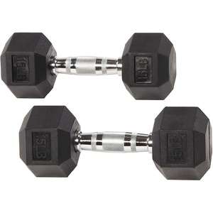 image:imageFitvids Rubber Coated Hex Dumbbell Set with Storage Rack 100150200550 LB Hand Weight Set with AntiSlip Grip for Home GymDumbbell 15LBS Pair