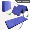 image:imageFitvids Folding Exercise Gymnastics Mat 4x8x2 Gym Workout Mat with Carrying Handles HighDensity Portable Fitness Aerobics Mats for Home Gym Yoga Pilates Tumbling MMA Core Training Multiple ColorsBlue