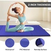 image:imageFitvids Folding Exercise Gymnastics Mat 4x8x2 Gym Workout Mat with Carrying Handles HighDensity Portable Fitness Aerobics Mats for Home Gym Yoga Pilates Tumbling MMA Core Training Multiple ColorsBlue