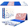 image:imageFitvids Folding Exercise Aerobics Mat 4x10x3 Extra Thick High Density Anti Tear Gymnastics Gym Folding Exercise Aerobics Mats for MMA Stretching Cheerleading Martial Arts Gymnastic Blue
