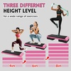 image:imageFitvids Step Aerobic Platform Exercise Step with 5 levels Adjustable Height 4 Stackable Risers Fitness Training Workout Stepper for Home Gym Cardio Strength Multiple Options