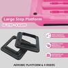 image:imageFitvids Step Aerobic Platform Exercise Step with 5 levels Adjustable Height 4 Stackable Risers Fitness Training Workout Stepper for Home Gym Cardio Strength Multiple Options