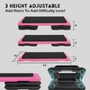 image:imageFitvids Step Aerobic Platform Exercise Step with 5 levels Adjustable Height 4 Stackable Risers Fitness Training Workout Stepper for Home Gym Cardio Strength Multiple Options
