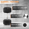 image:imageFitvids 35LB Single Hex Dumbbells Rubber Coated Hand Weights for Exercises and Fitness