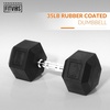 image:imageFitvids 35LB Single Hex Dumbbells Rubber Coated Hand Weights for Exercises and Fitness