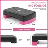 image:imageFitvids 18 Aerobic Step Platform Workout Stepper with Adjustable 2 Stackable Risers 3 55 for Home Gym Small Space Exercise Step Multiple OptionPinkBlack
