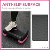 image:imageFitvids 18 Aerobic Step Platform Workout Stepper with Adjustable 2 Stackable Risers 3 55 for Home Gym Small Space Exercise Step Multiple OptionPinkBlack